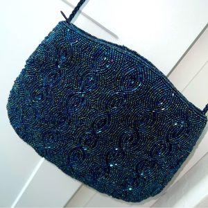 Valerie Stevens navy blue beaded bag